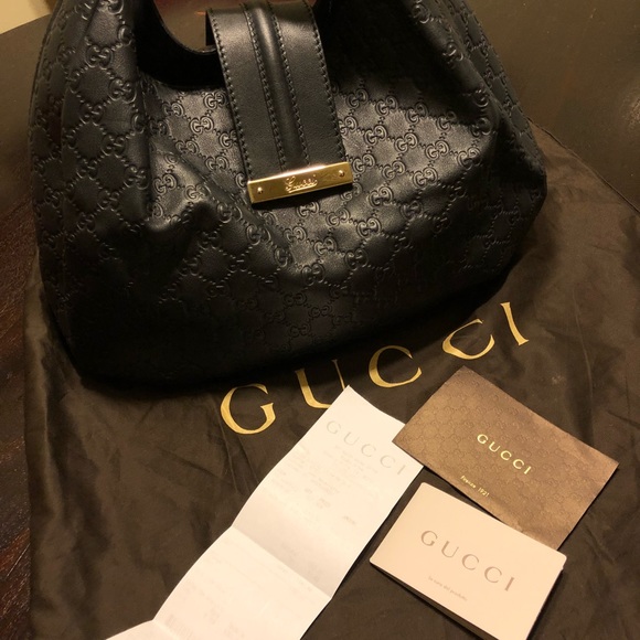 Never used Black Gucci Guccissima Hobo Handbag - Picture 8 of 8